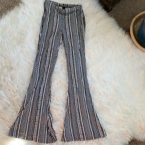 Express bell bottoms boho black white XS stretchy